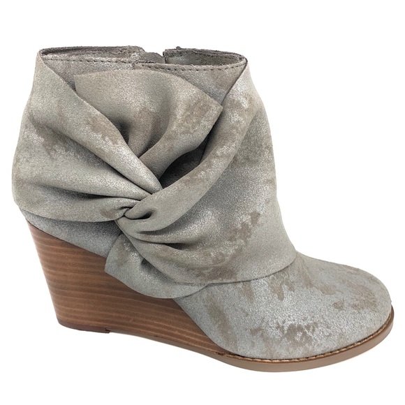 Sole Society Shoes - SOLE SOCIETY NEW Pegie Bootie Ankle Wedge Bow 7.5M